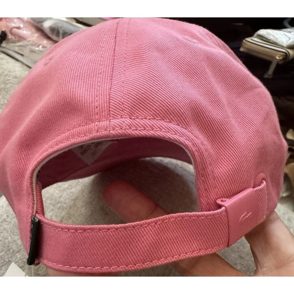 NWT Lacoste Unisex Pink Logo Cotton Twill Cap